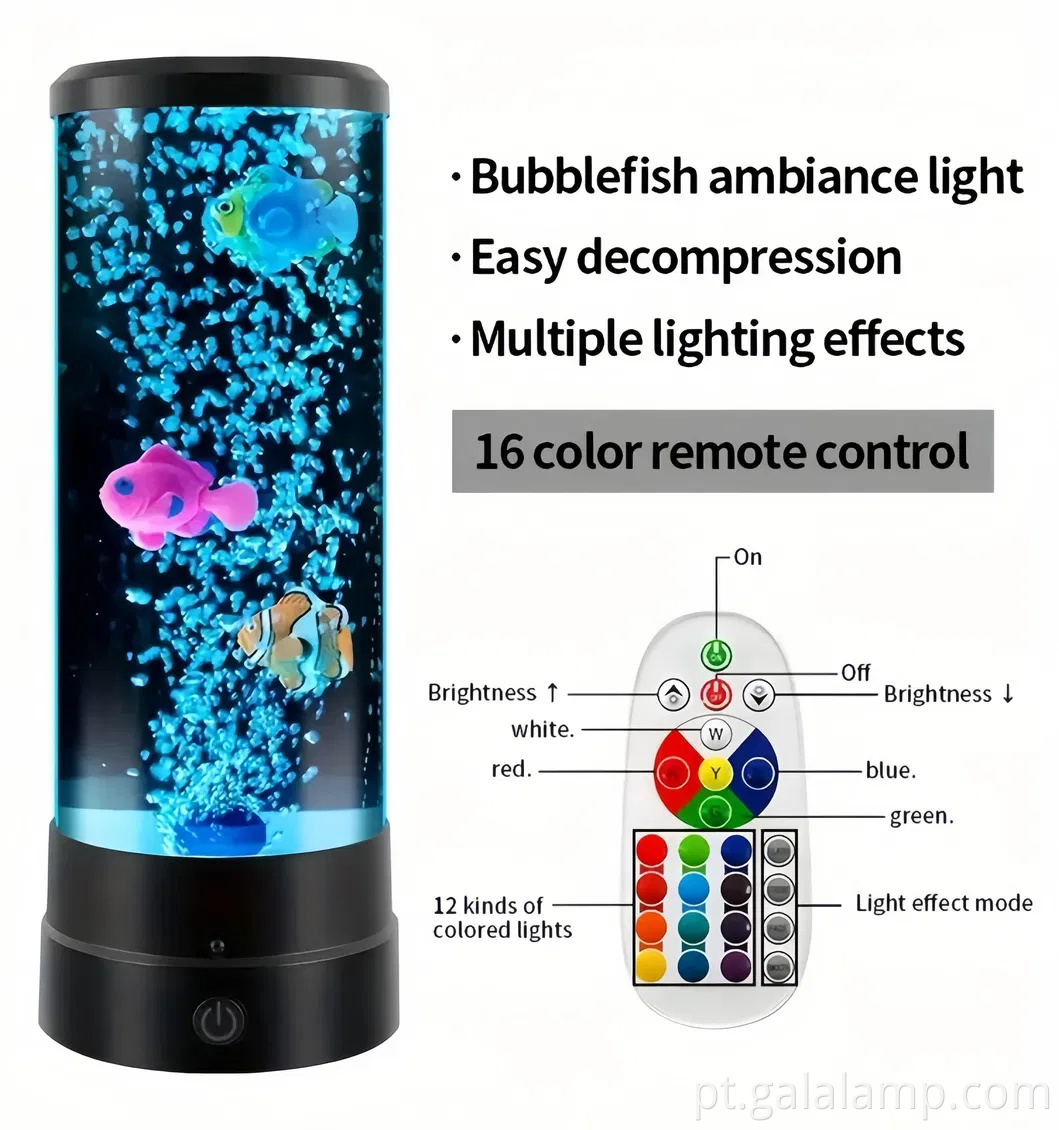 Presente criativo de luz da luz da luz da luz da luz da luz da luz da luz da luz do peixe bolha USB